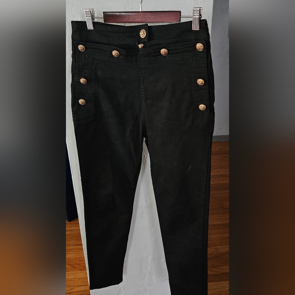 Torn By Ronny Kobo Black Bib Sailor Jeans Size 27 - Picture 2 of 10